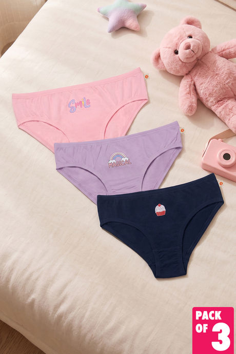 Zivame Girls Printed Briefs (Pack of 3) - Multicolor Buy Zivame Girls Printed Briefs (Pack of 3) - Multicolor